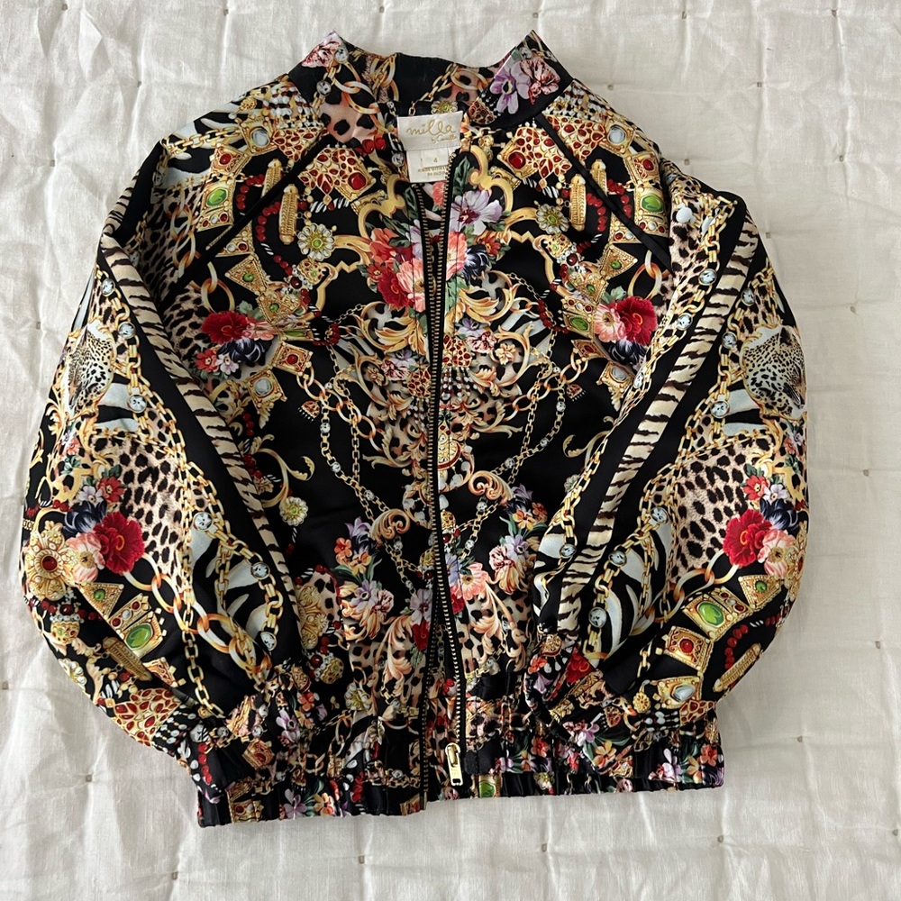Mila by Camilla Girls Black Multicolor Jacket